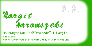 margit haromszeki business card